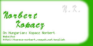 norbert kopacz business card